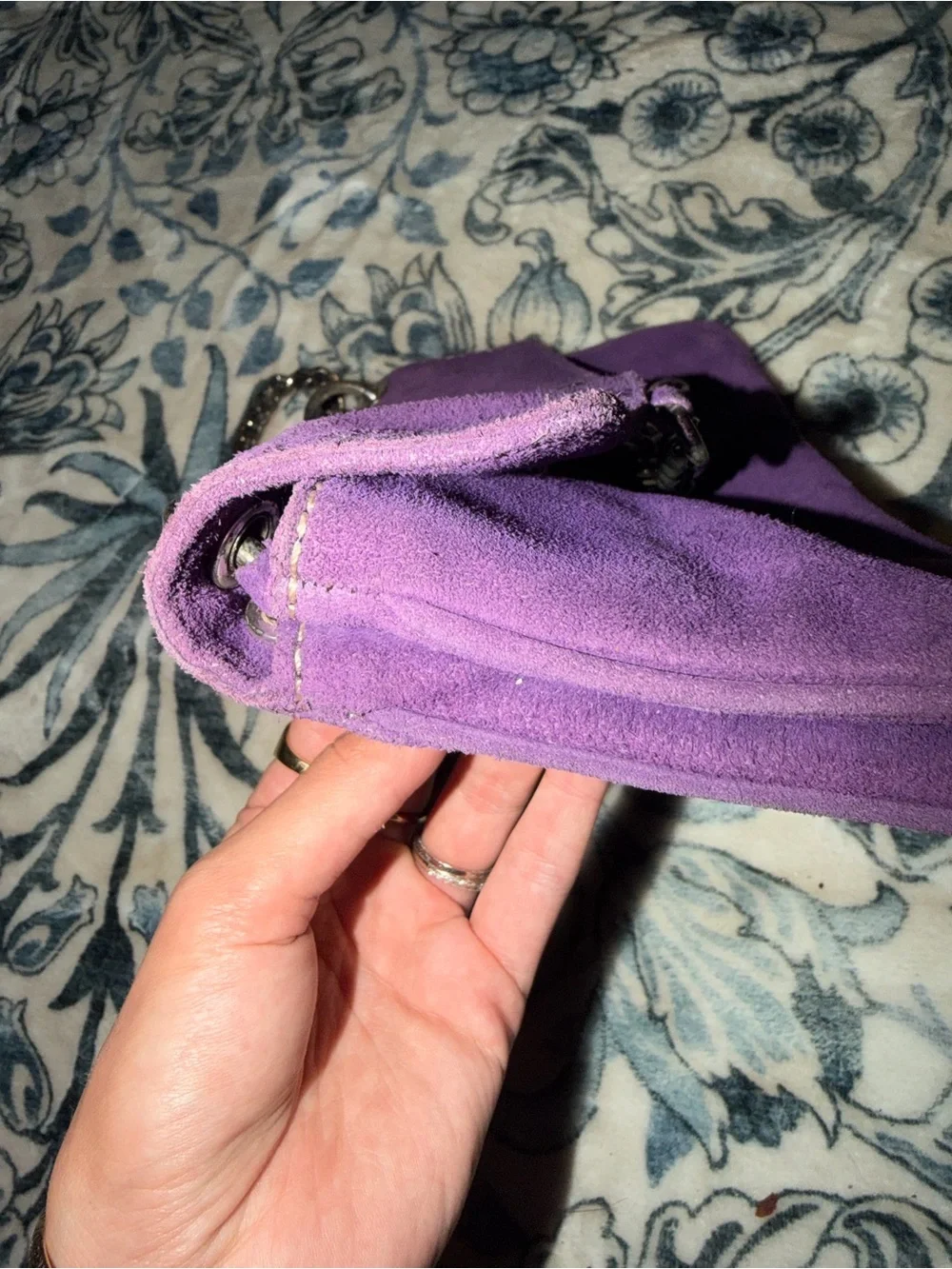 Michael Kors Purple Suede Chain-Handle Shoulder Bag